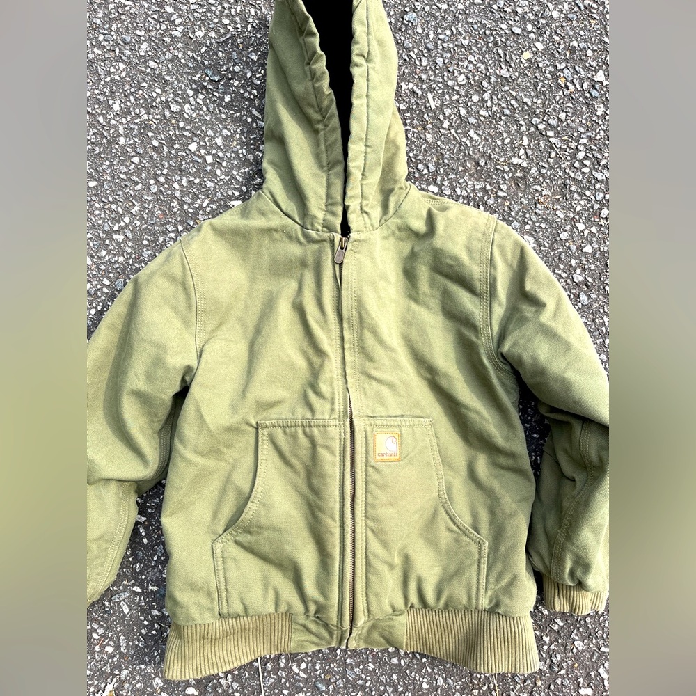 Carhartt olive green kids jacket size 10/12